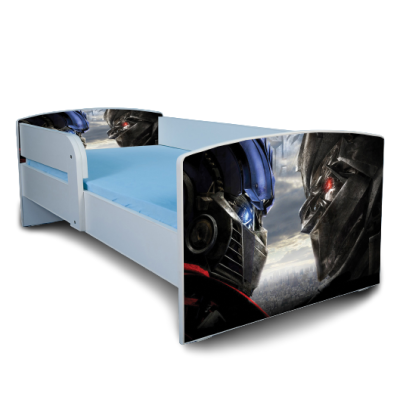 Pat Baieti Transformers 160x80 Cu Sertar Si Saltea Inclusa Ptv1761