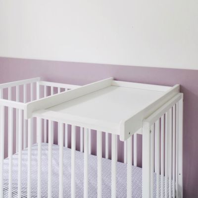 Masa De Infasat Din Lemn, Atasabila La Patut Bebe 120x60 Si 140x70 Cm, Alb, 86 X 51 X 7 Cm Pjbctc_alb