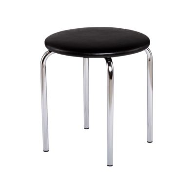 Taburete bucatarie cromat ant, sezut piele ecologica, 100 kg, negru drm9790