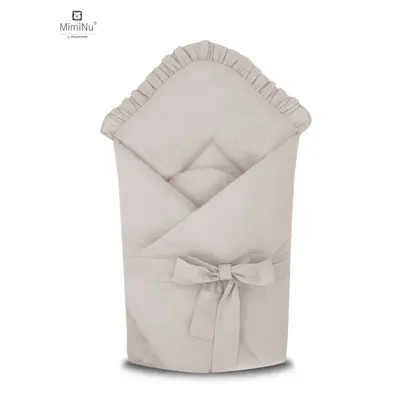 MimiNu - Paturica de infasat multifunctionala, 75x75 cm, Din bumbac, Cu Volanase, Colectia Royal, Beige BYN5907501432987