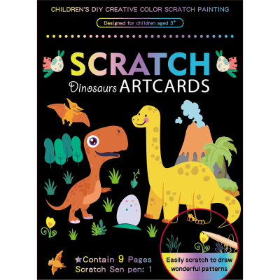 Set 9 planse razuibile Scratch ArtCards Bambinice BN047 BBJBN047_Dinozauri