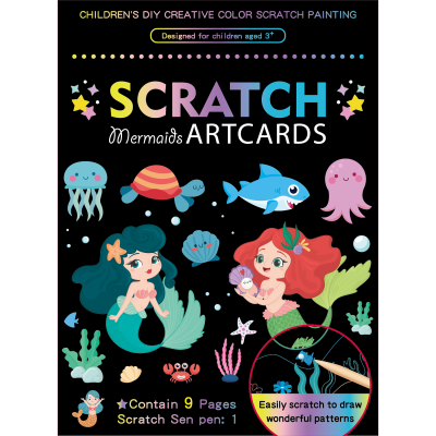 Set 9 planse razuibile Scratch ArtCards Bambinice BN047 BBJBN047_Sirene