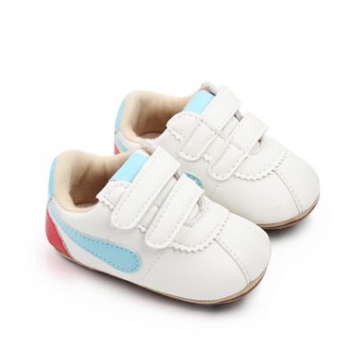 Adidasi albi cu insertie laterala bleu MBd2765-1-p11