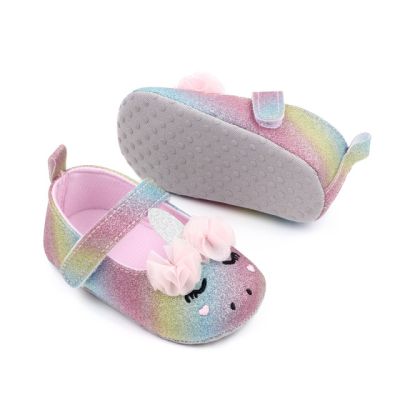 Pantofiori multicolori pentru fetite - unicorn mdd2730-1-ac2.6-9 luni (marimea 19 incaltaminte)