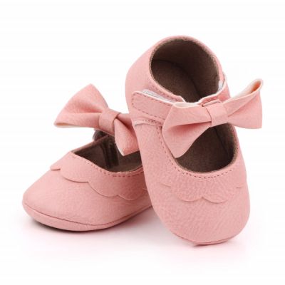 Pantofiori roz cu volanas si fundita pentru fetite LIYM88-4-p29
