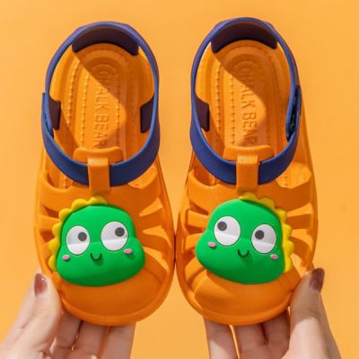 Papuci portocalii tip sandaluta din cauciuc pentru copii - Dino MD0077-DE