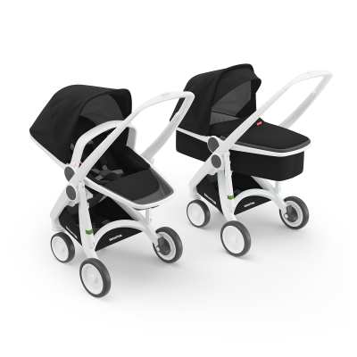 Carucior 2 In 1, Greentom, 100% Ecologic, White Black KRTABCDWHITEBLACK