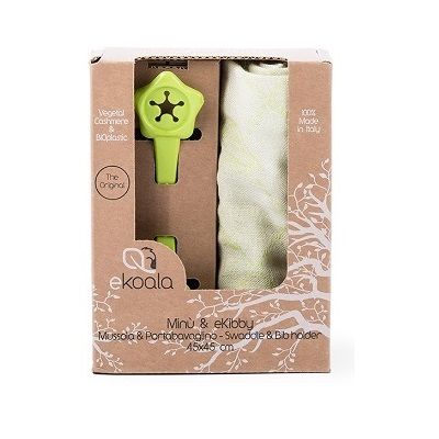 Set Swaddle si suport de prindere baveta, eKoala, Green KRTEK203
