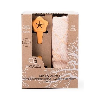 Set Swaddle si suport de prindere baveta, eKoala, Orange KRTEK201