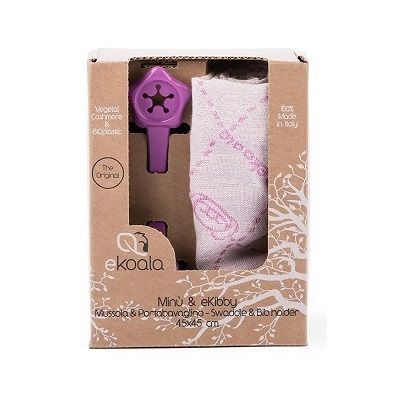 Set Swaddle si suport de prindere baveta, eKoala, Purple KRTEK204