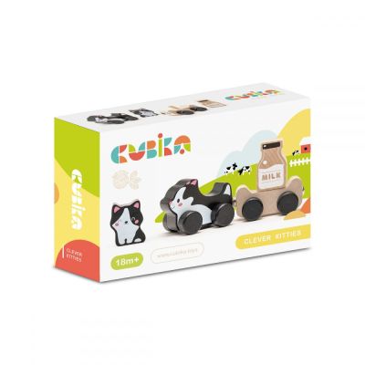 Jucarie din lemn Cubika, Kitties Family KRT15450