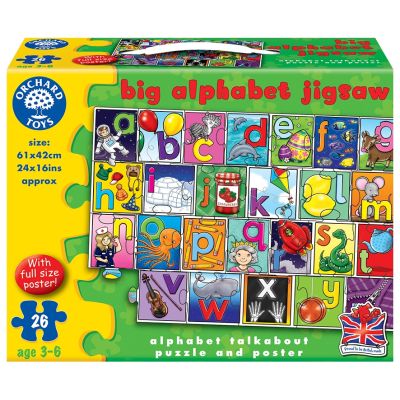 Puzzle de podea in limba engleza Invata alfabetul (26 piese - poster inclus) BIG ALPHABET JIGSAW - OR238