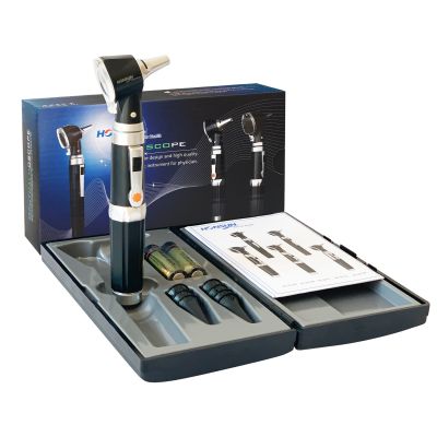 Otoscop portabil cu iluminare LED prin fibra optica Honsun HS-OT10, 8 speculi auriculari BITHS-OT10