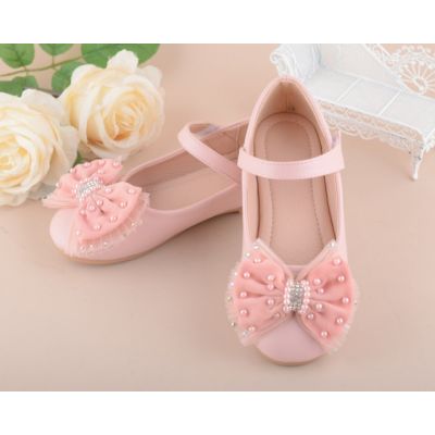 Pantofiori roz cu fundita aplicata LI380-2-1-DE7(bo1)