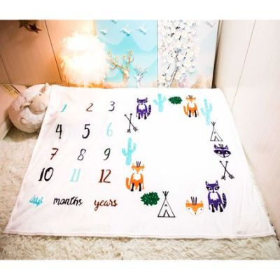 Suport textil tip Milestone subtire pentru fotografii memorabile Bursuci DLLdrl271