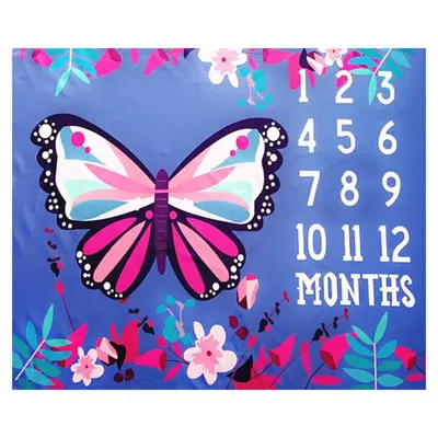 Suport Textil Milestone subtire pentru fotografii memorabile Fluture mov DLLdrl12sb