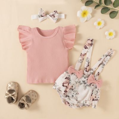 Costumas cu tricou roz - Floricele MDXGSUC532-DE4