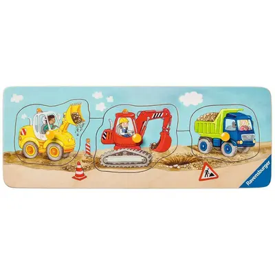 Puzzle Lemn Utilaje Constructii, 3 Piese ARTRVSPC03066