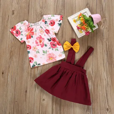 Sarafan visiniu cu bluzita inflorata MDXGSUC485-cd