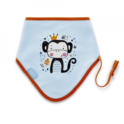 Baveta cu suport suzeta BabyJem Triangle (Culoare: Bleu) JEMbj_4173