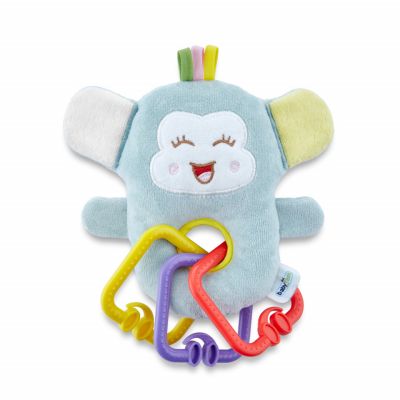 Jucarie din plus pentru bebelusi cu inele dentitie BabyJem Funny Monkey (Culoare: Roz) JEMbj_6932