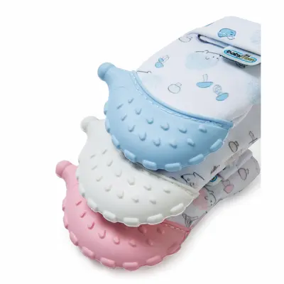 Manusa bebelusi pentru dentitie Scratch Gloves (Culoare: Bleu) JEMbj_6123