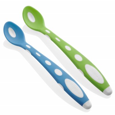 Set 2 lingurite din silicon BabyJem Soft Spoon (Culoare: Bleu) JEMbj_5633