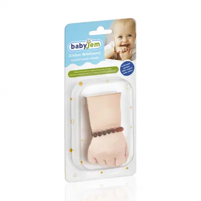 Bratara din chihlimbar pentru bebelusi BabyJem (Culoare: Rosu) JEMbj_5883