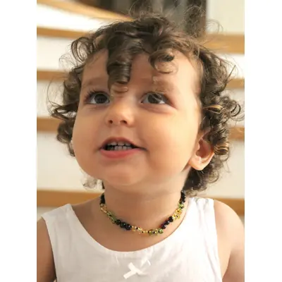 Colier din chihlimbar pentru copii BabyJem (Culoare: Rosu) JEMbj_5873