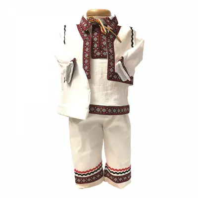Costum national botez baietel, broderie Grena, Denikos&reg; 674 NIK4920