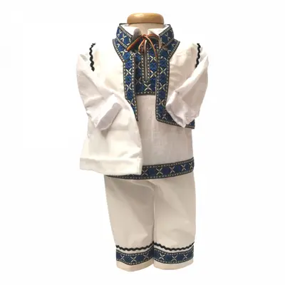 Costum traditional bebe baietel, Albastru, Denikos&reg; 670 NIK4916
