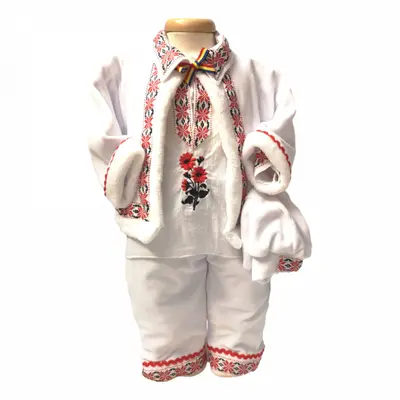 Costum traditional botez baietel, broderie Rosie, Denikos&reg; 676 NIK4922