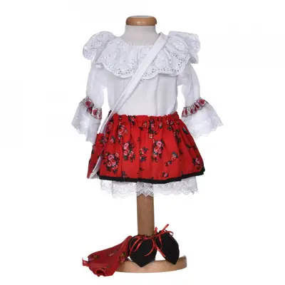 Rochita traditionala pentru fetite, 5 piese, dantela alba, Denikos&reg; 1020 NIK5555