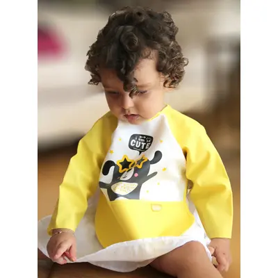 Baveta cu maneci si buzunar BabyJem Polly Bib (Culoare: Verde) JEMbj_0341