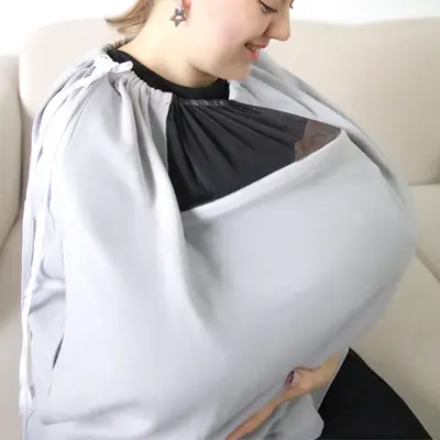 Sal pentru alaptare cu fereastra din tul BabyJem (Culoare: Negru) JEMbj_7351