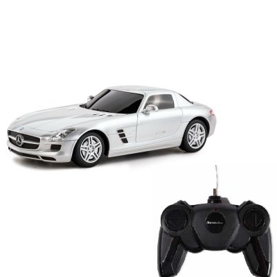 MASINA CU TELECOMANDA MERCEDES-BENZ SLS AMG ARGINTIE SCARA 1 LA 24 VIVRas40100_Argintiu