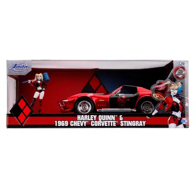MASINUTA DIN METAL HARLEY QUINN 1969 CHEVY CORVETTE SCARA 1:24 VIV253255019