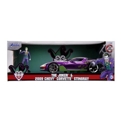 MASINUTE METALICA CHEVY CORVETTE STINGRAY 2009 SI FIGURINA JOKER SCARA 1:24 VIV253255020