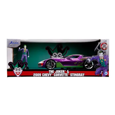 MASINUTE METALICA CHEVY CORVETTE STINGRAY 2009 SI FIGURINA JOKER SCARA 1:24 VIV253255020