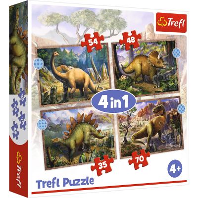 PUZZLE TREFL 4IN1 DINOZAURII INTERESANTI VIV34383