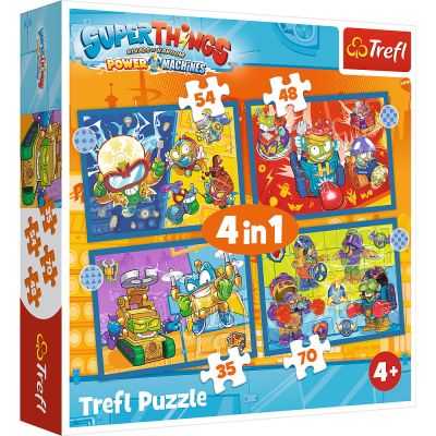 PUZZLE TREFL 4IN1 SUPER THINGS SUPER ACTIUNEA VIV34390