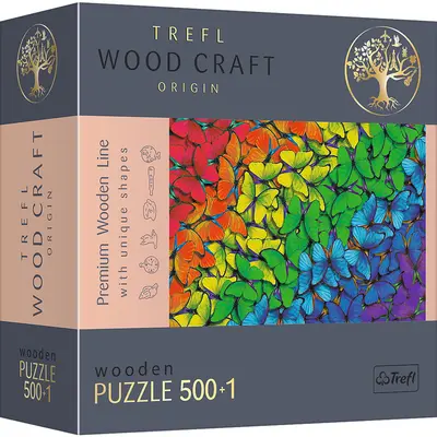 PUZZLE TREFL DIN LEMN 500+1 PIESE FLUTURASII COLORATI VIV20159