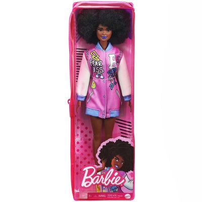 PAPUSA BARBIE FASHIONISTA CU PARUL AFRO SI JACHETA LILA VIVMTFBR37_GRB48