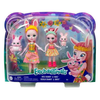 ENCHANTIMALS SET PAPUSI SURORI SI ANIMALUTELE LOR  BREE BUNNY & TWIST SI BEDELIA BUNNY & TAPPY VIVMTHCF79_HCF84