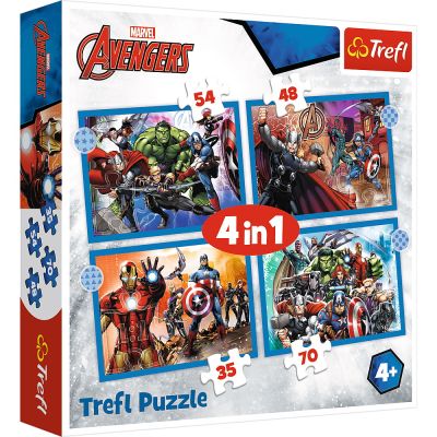 PUZZLE TREFL 4IN1 AVENGERS - RAZBUNATORII CURAJOSI VIV34386