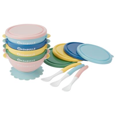 Badabulle - set 5 boluri si 3 lingurite colorate  bbbb005107