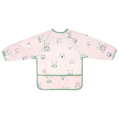 Badabullle - bavetica cu maneci, roz cu animalute vesele bbbb007024