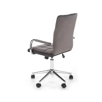 Scaun birou hm gonzo 4, stofa tip catifea, mecanism de balans, cu brate tapitate, roti pivontante, rotatie 360&deg;, 90 kg, gri drm9849