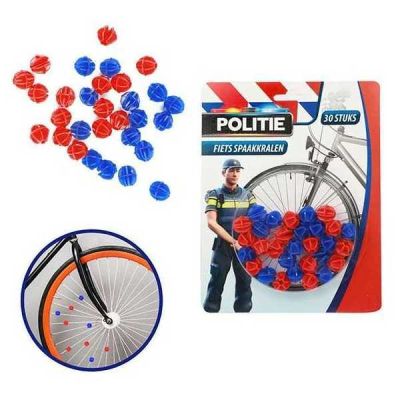 Set 30 ornamente spite bicicleta Politie Toi-Toys TT69520A BBJTT69520A_Albastru/Rosu