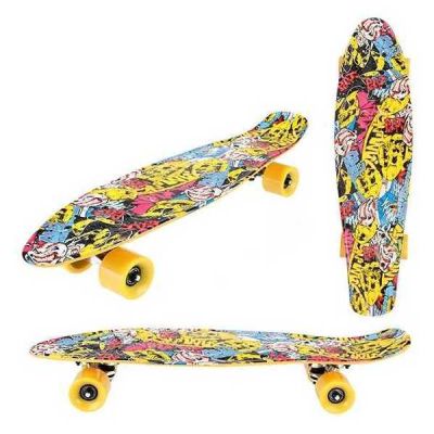 Skateboard Graffiti Skull 60 cm Toi-Toys TT62358A BBJTT62358A_Negru/Galben